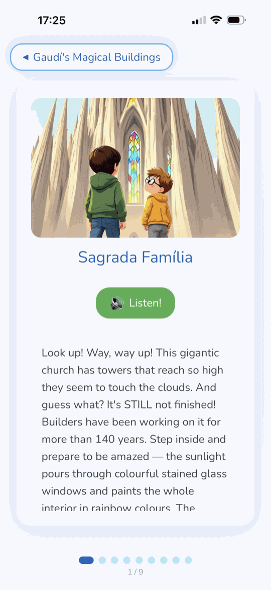 带插图和音频的指南页面