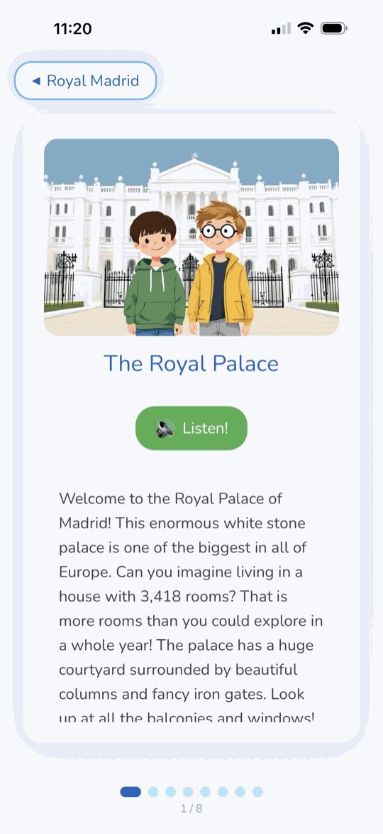 带插图和音频的指南页面